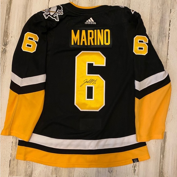 Marino Autographed Adidas Penguins Alt Jersey